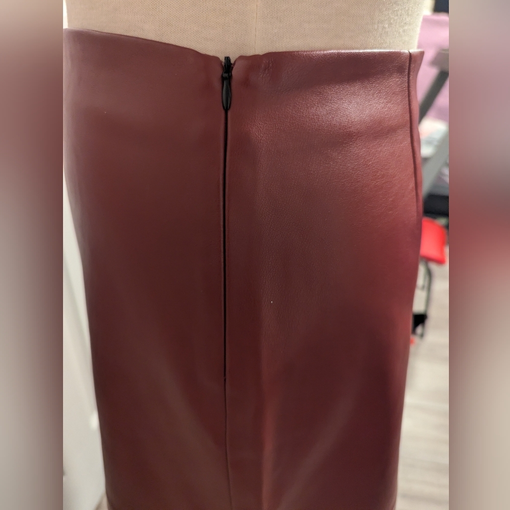 Dynamite Deep Red Leather Mini Skirt - Picture 7 of 9